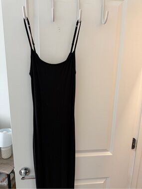 SKIMS Black Maxi Slip Dress